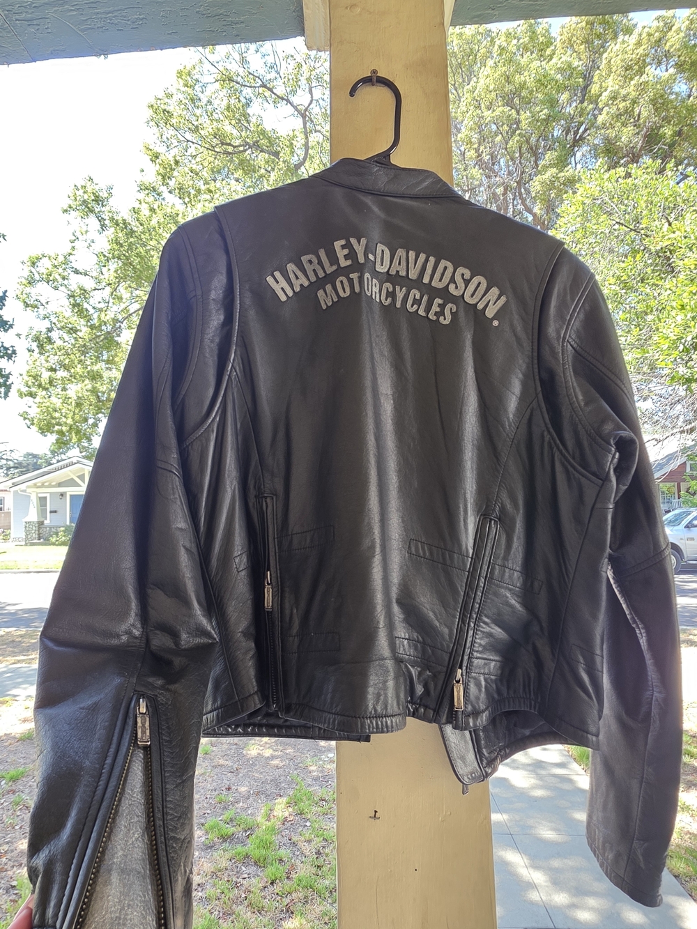 Harley-Davidson Black Leather Jacket with Branded Back Graphic